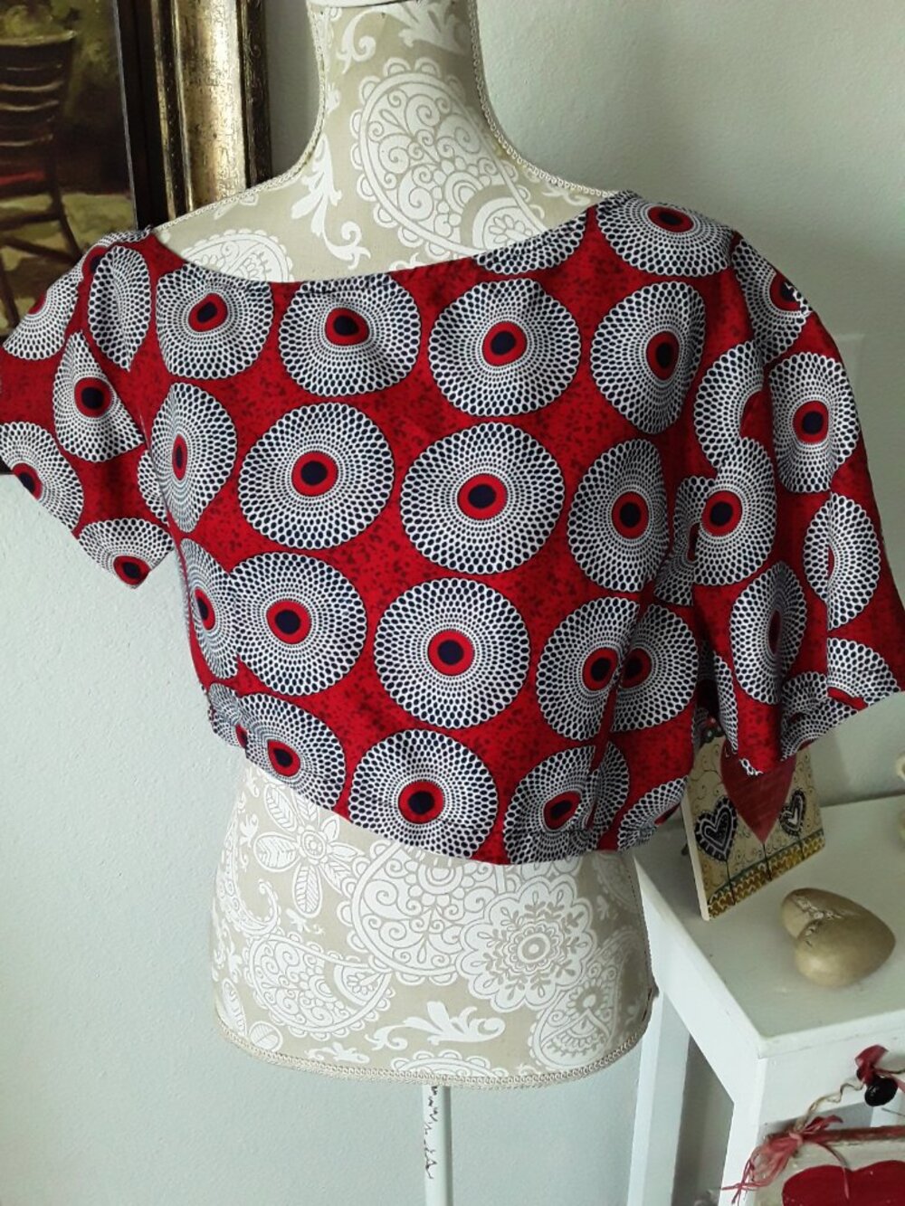 ACE KOUTURE asymmetrical colorful cotton top size XL